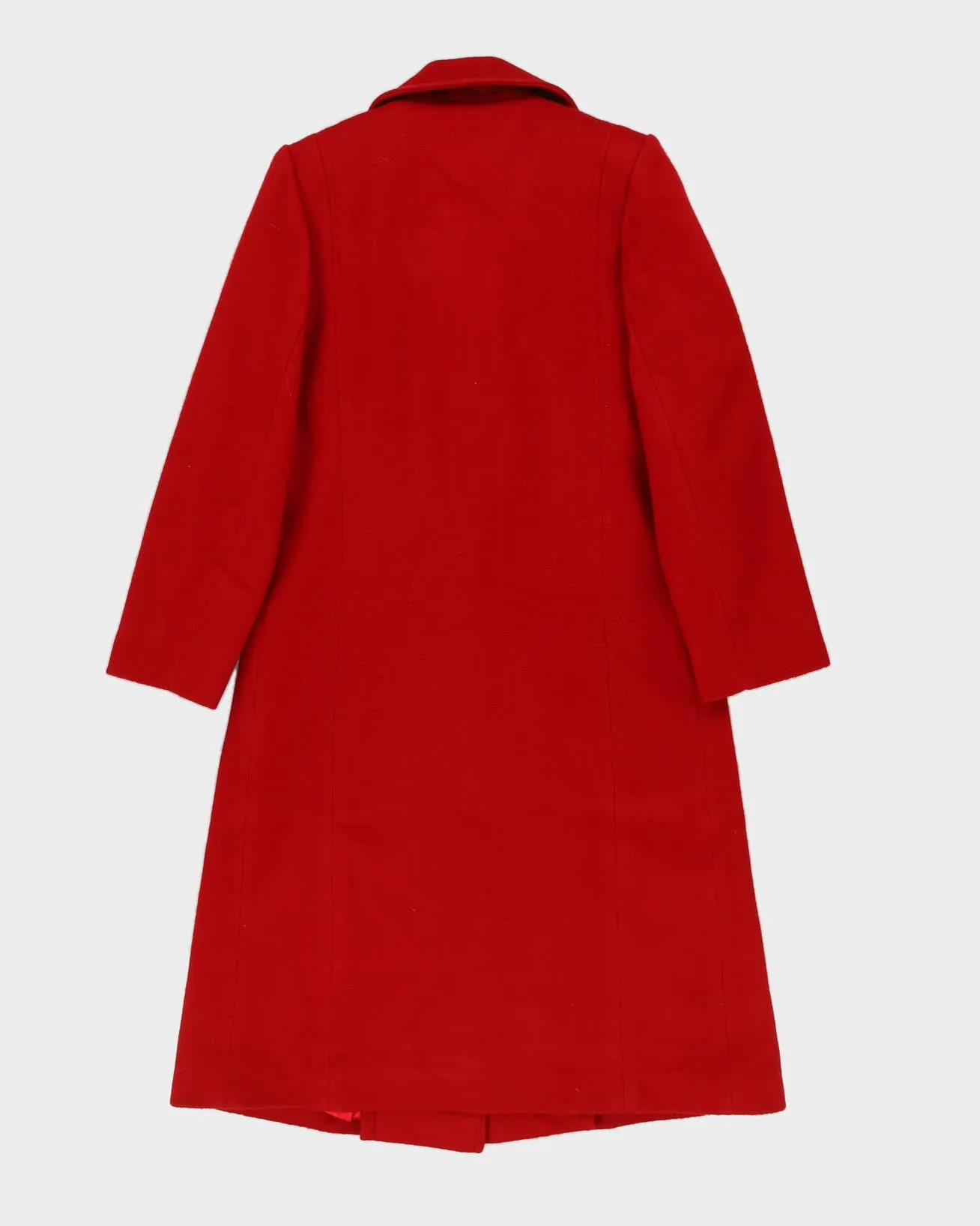 00s Red Wool Overcoat -XS