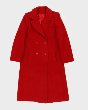 00s Red Wool Overcoat -XS