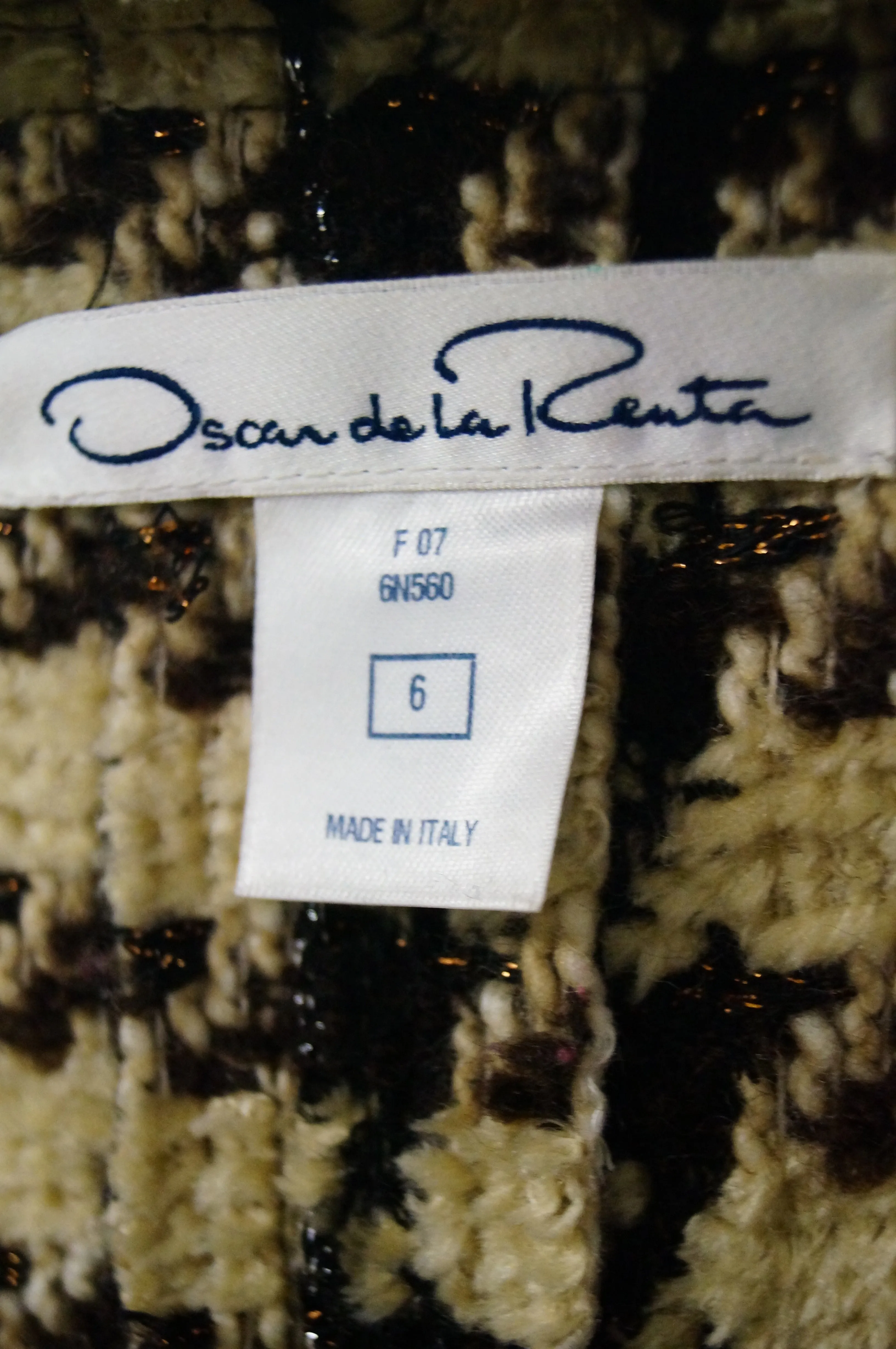 2007 Oscar De La Renta Houndstooth Jacket