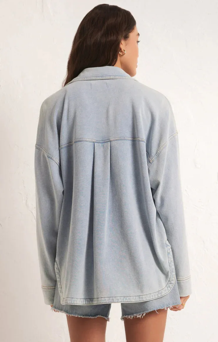 ALL DAY KNIT DENIM JACKET - WASHED INDIGO