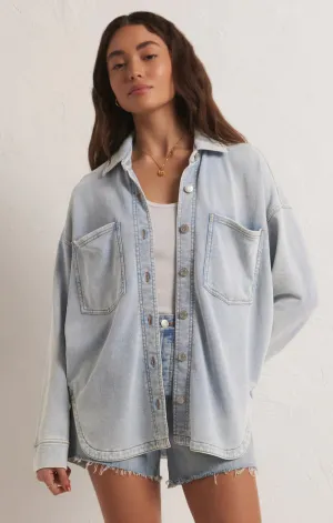 ALL DAY KNIT DENIM JACKET - WASHED INDIGO