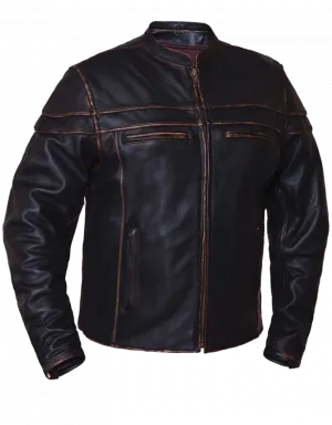 Antique Brown distressed Leather Jacket