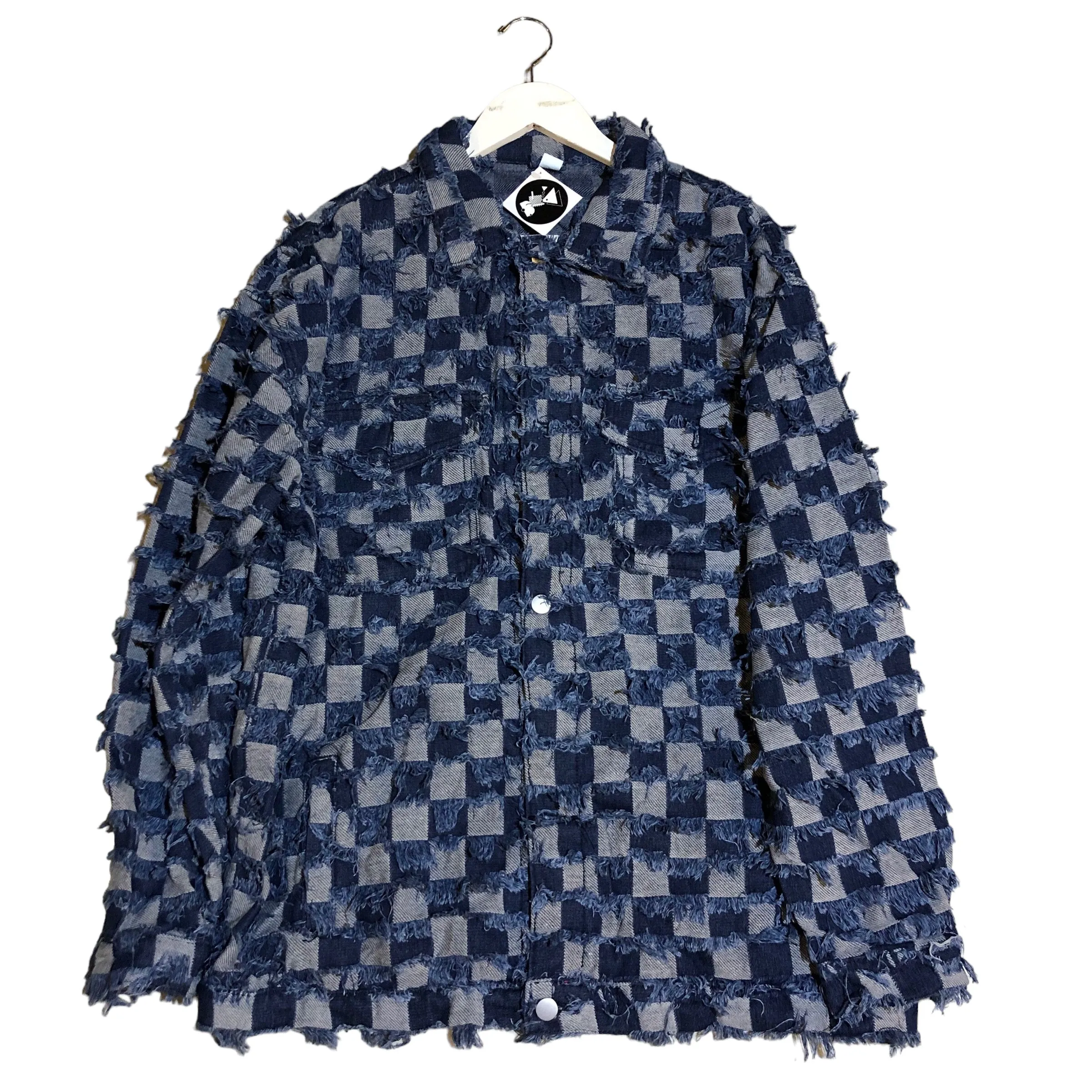 BACK IN STOCK Checkered Patchwork Denim Jacket