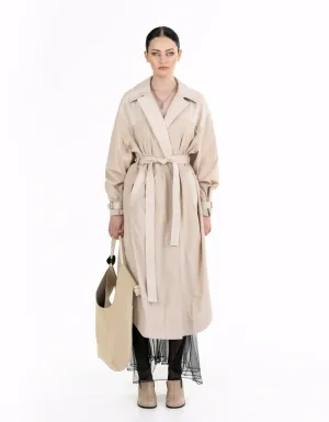 Beige trench coat