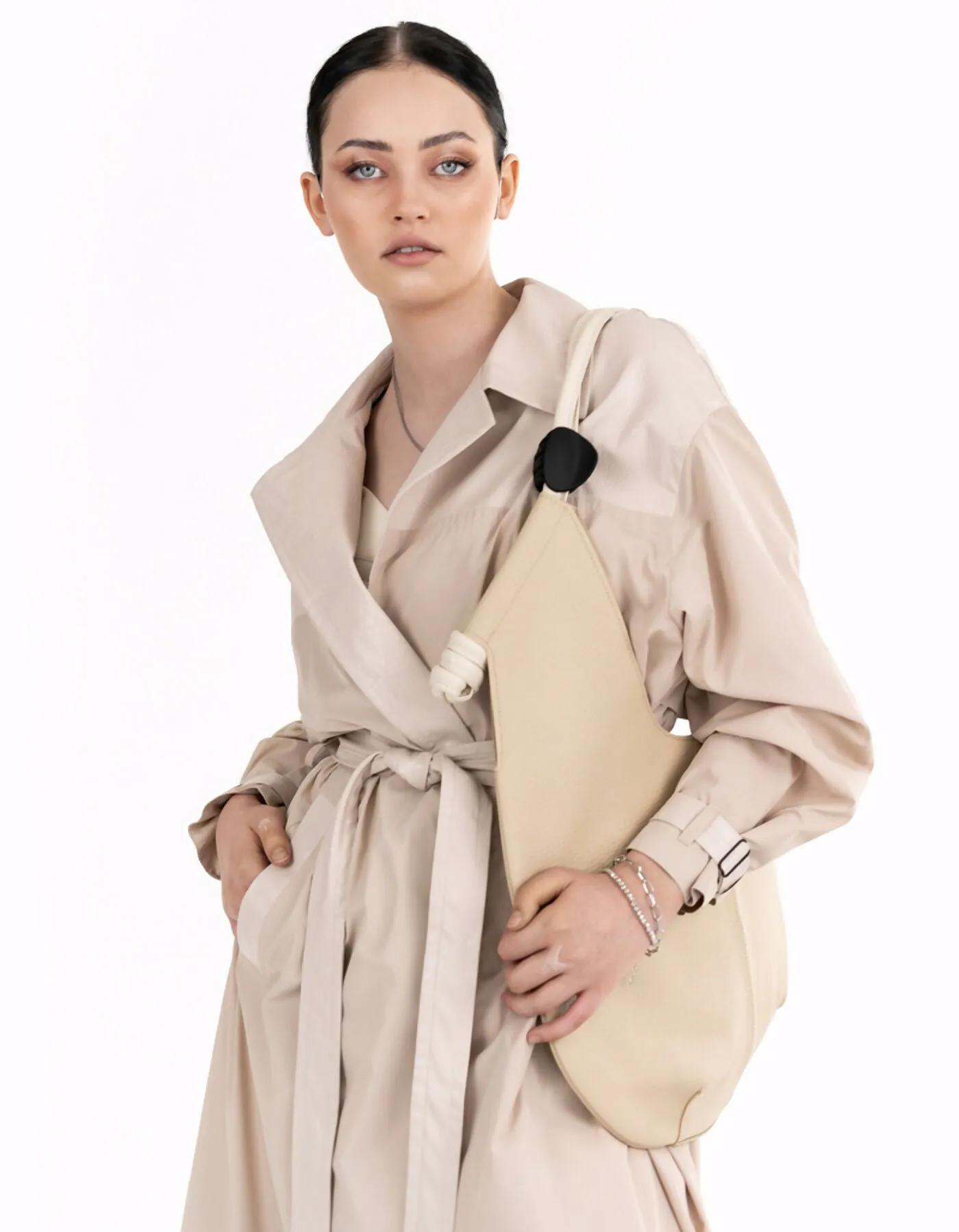 Beige trench coat