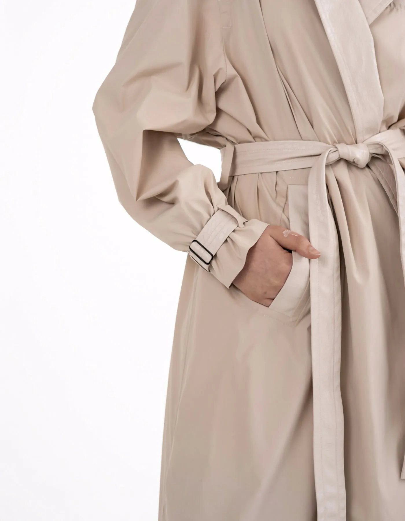 Beige trench coat