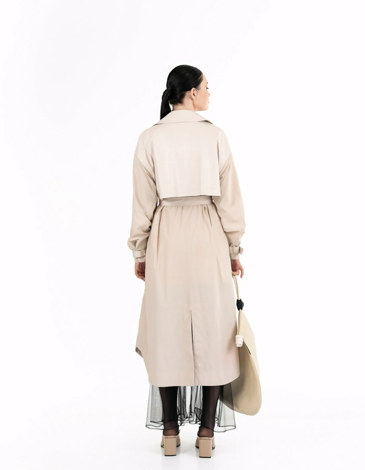 Beige trench coat