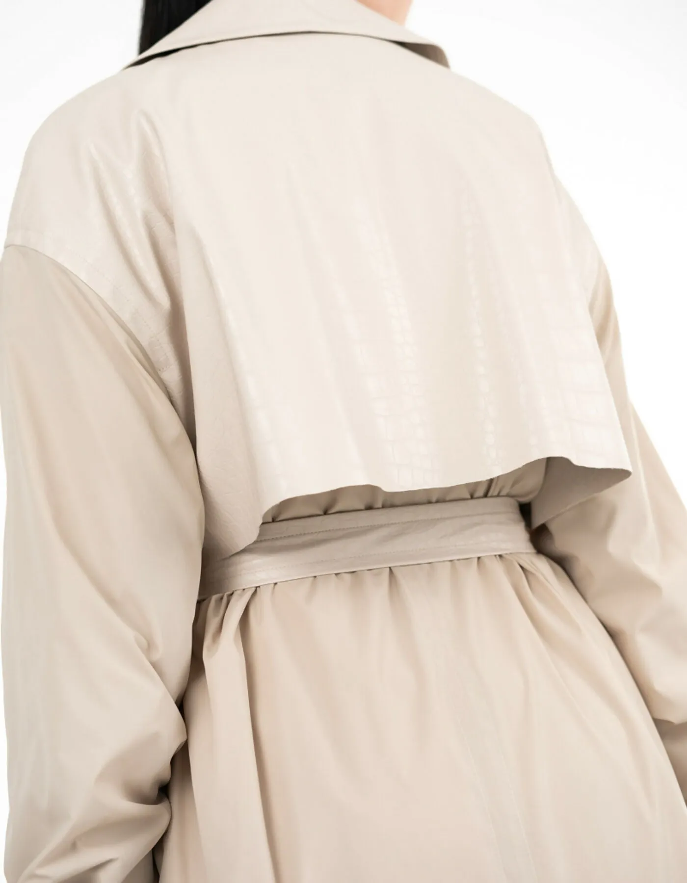 Beige trench coat