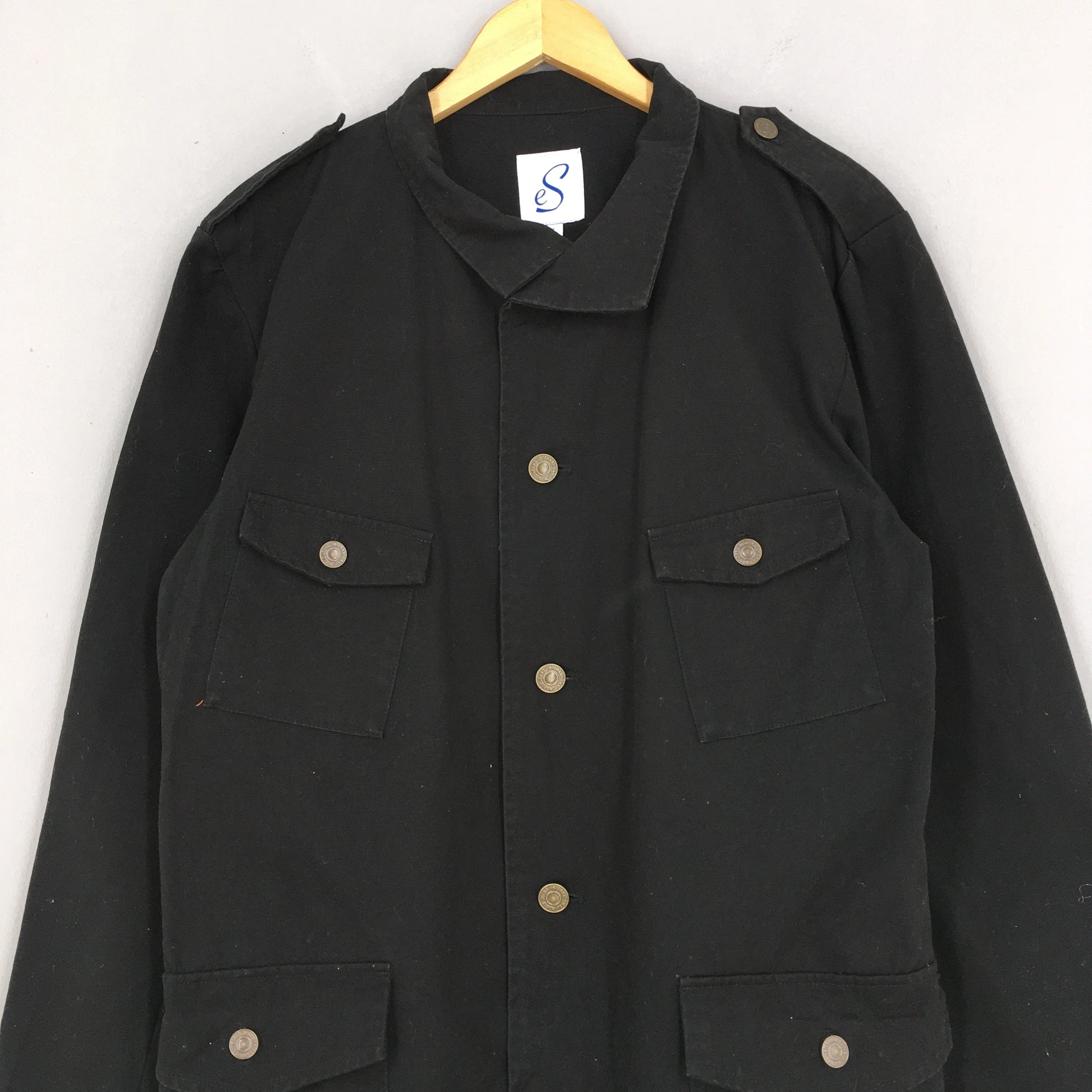 Black Denim Jeans Workwear Jacket Large
