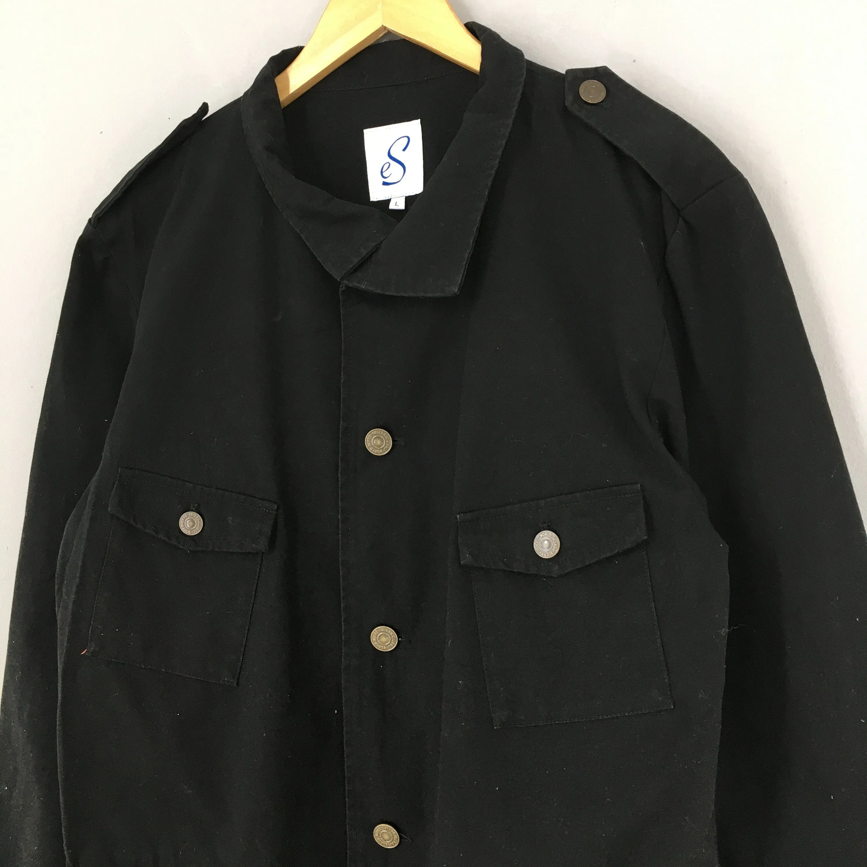 Black Denim Jeans Workwear Jacket Large