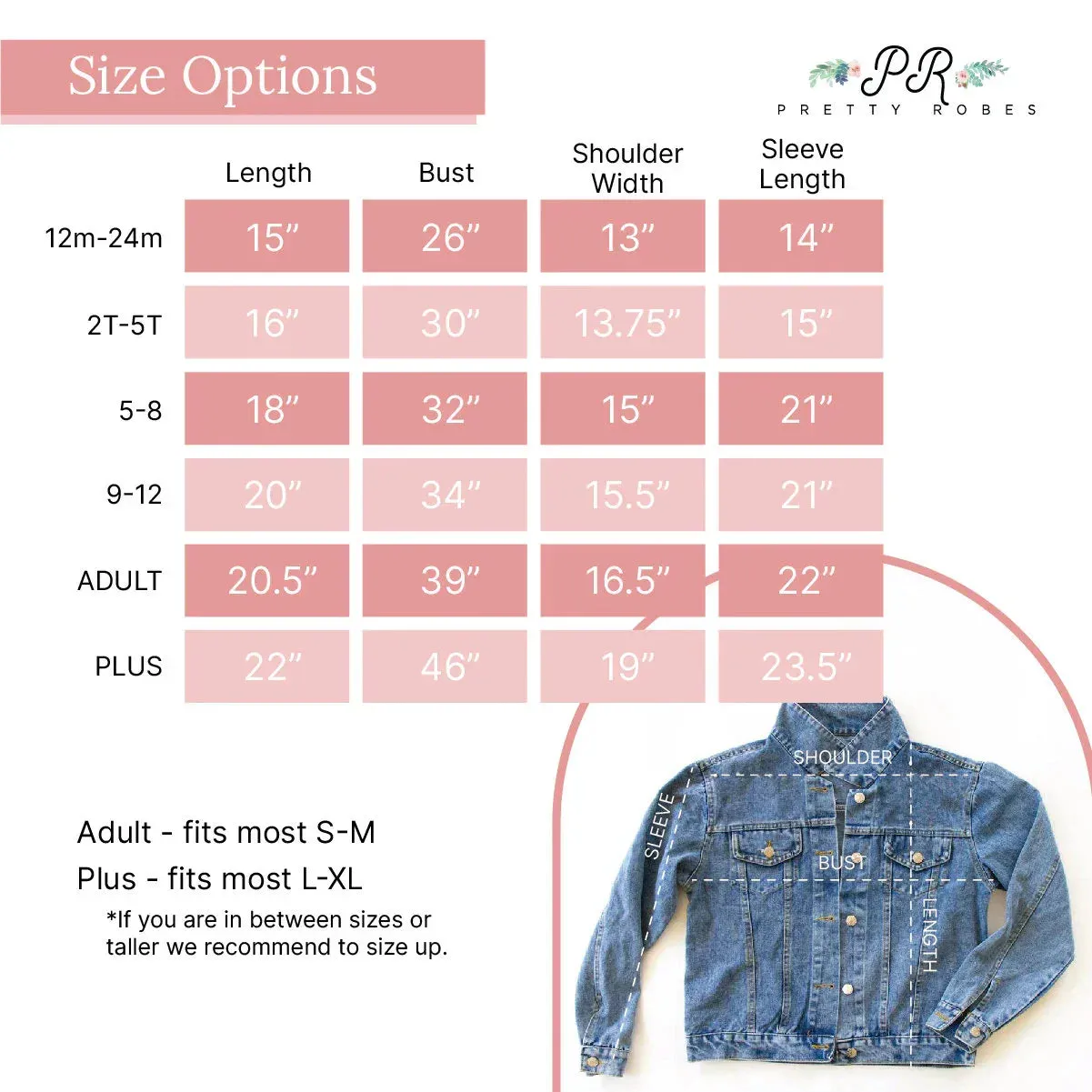 (Blue Denim) Personalized Floral Denim Jacket