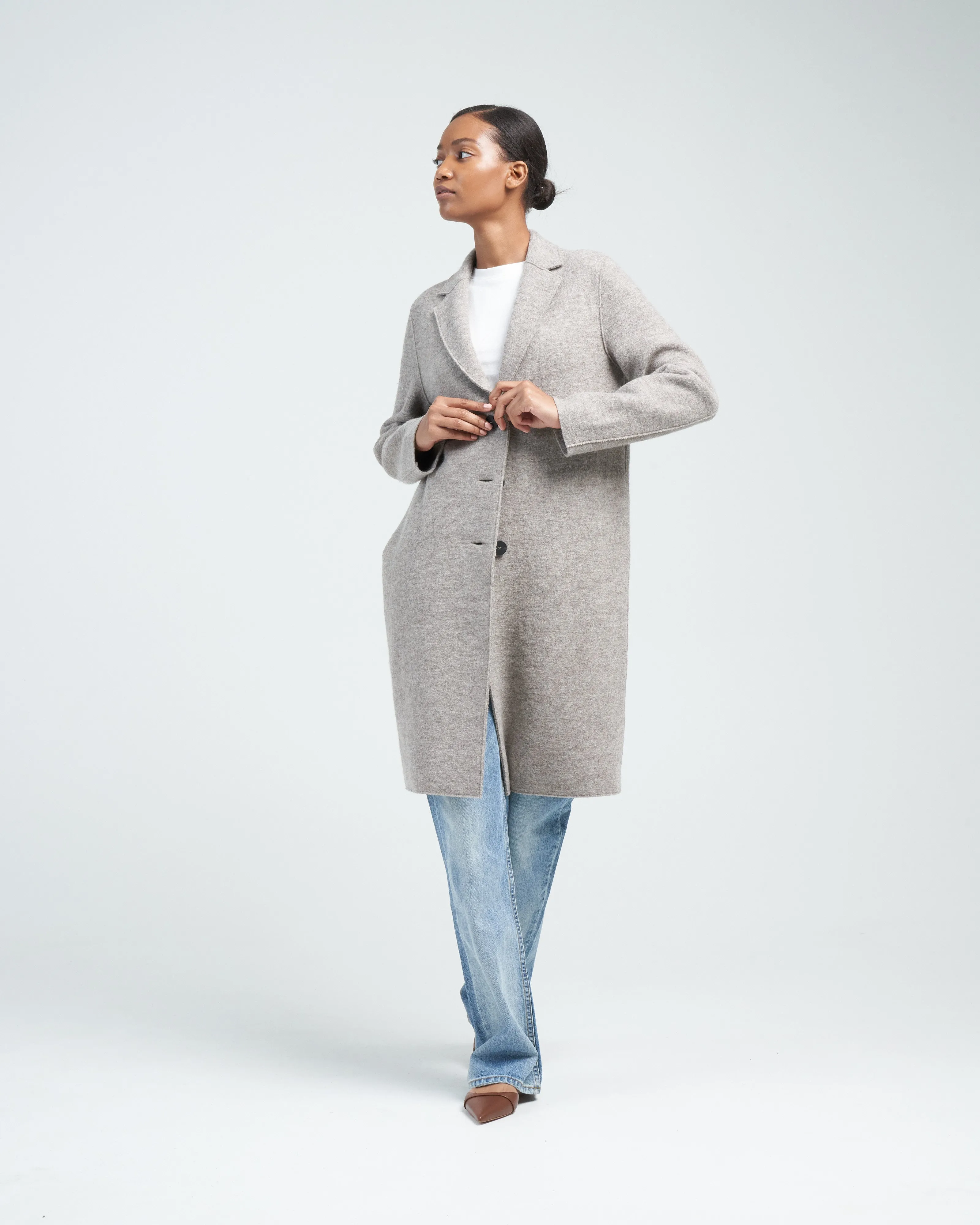 boiled wool overcoat