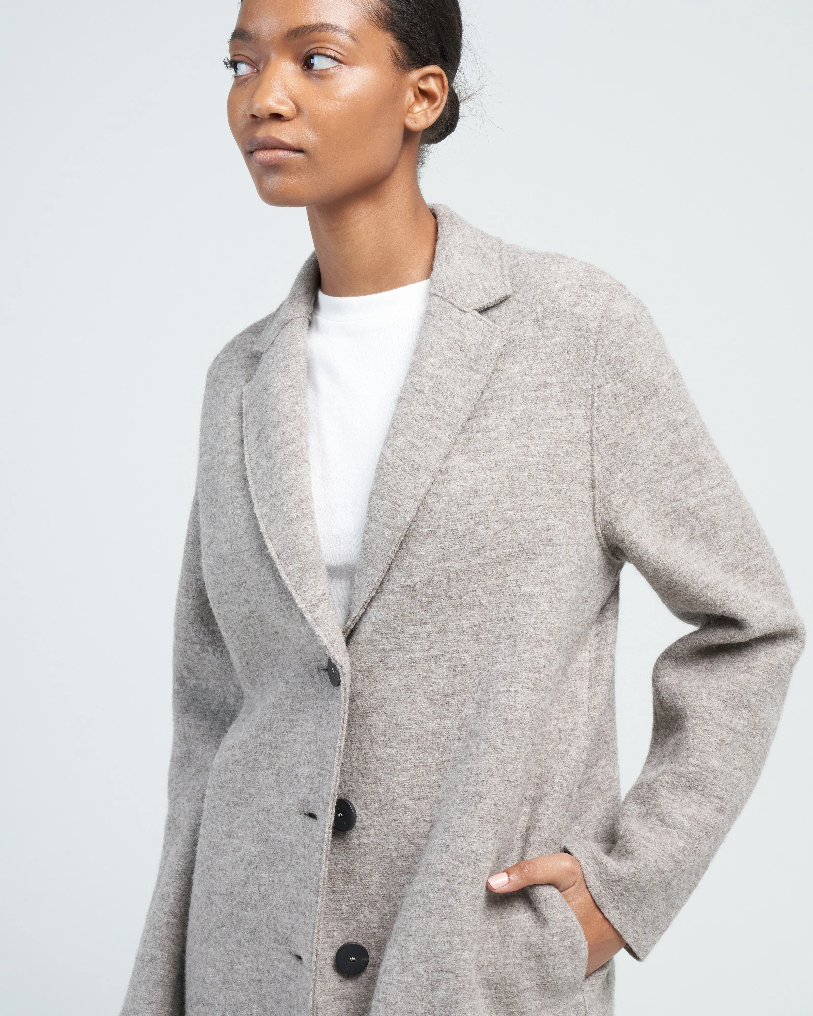 boiled wool overcoat