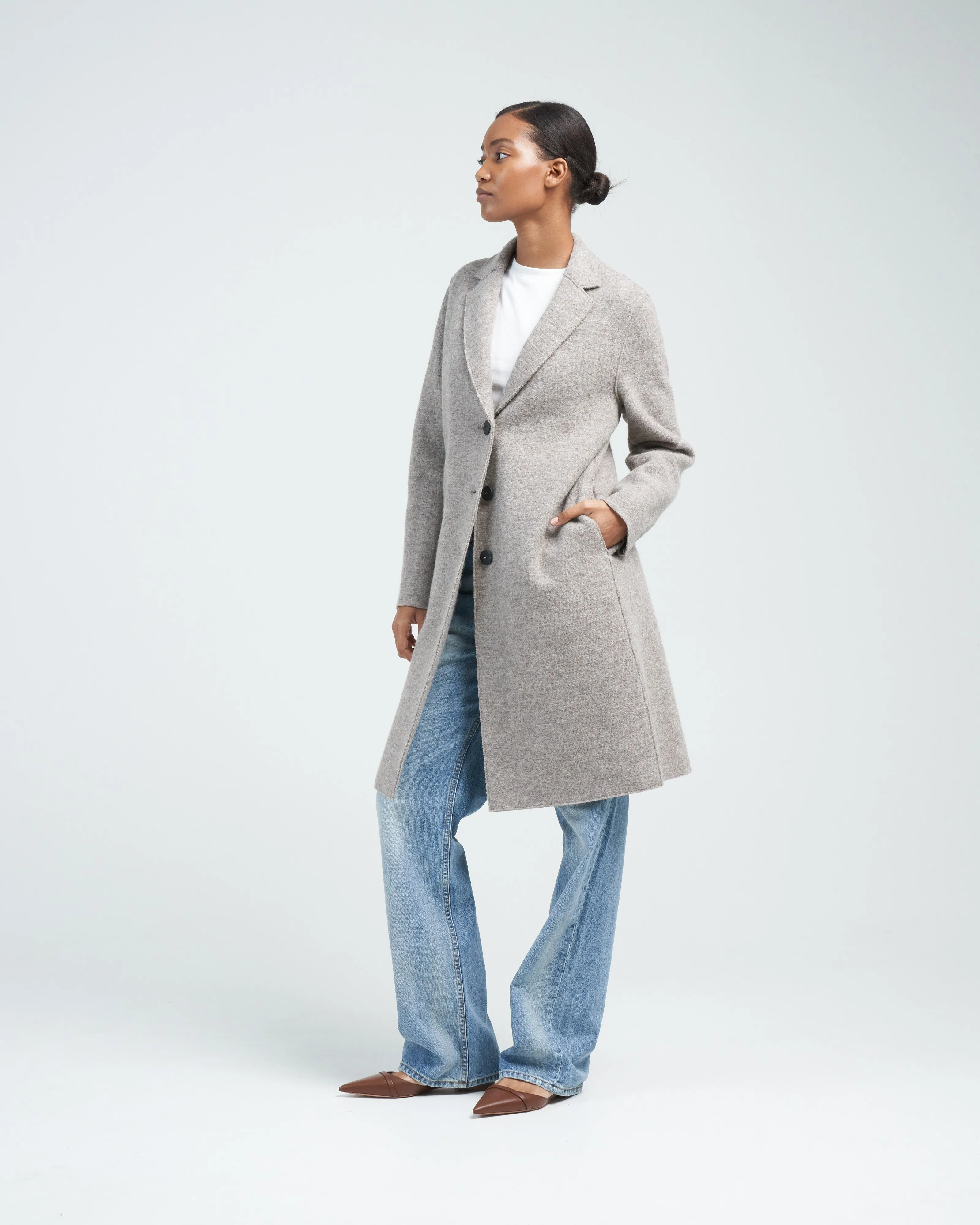 boiled wool overcoat