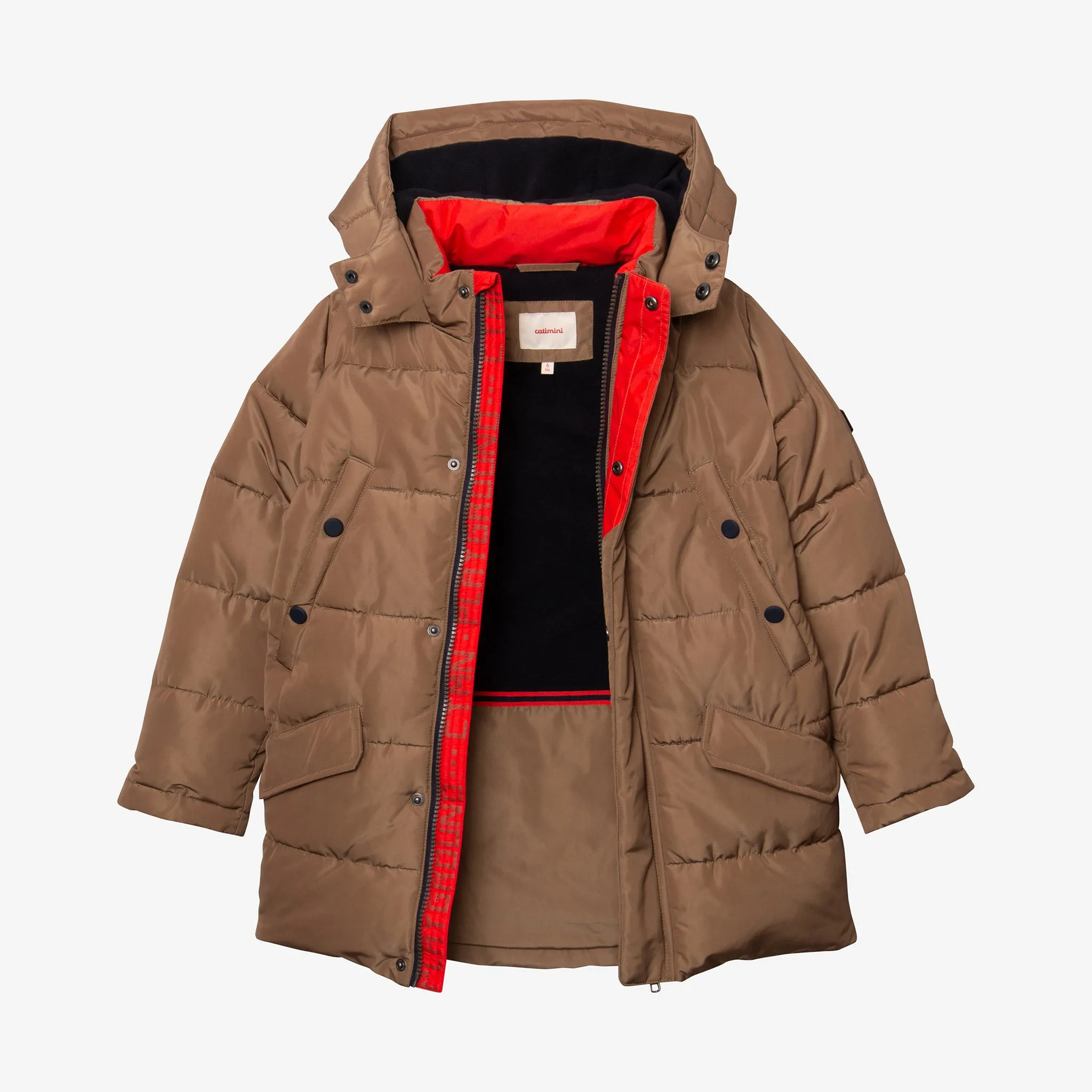 Boy caramel long parka