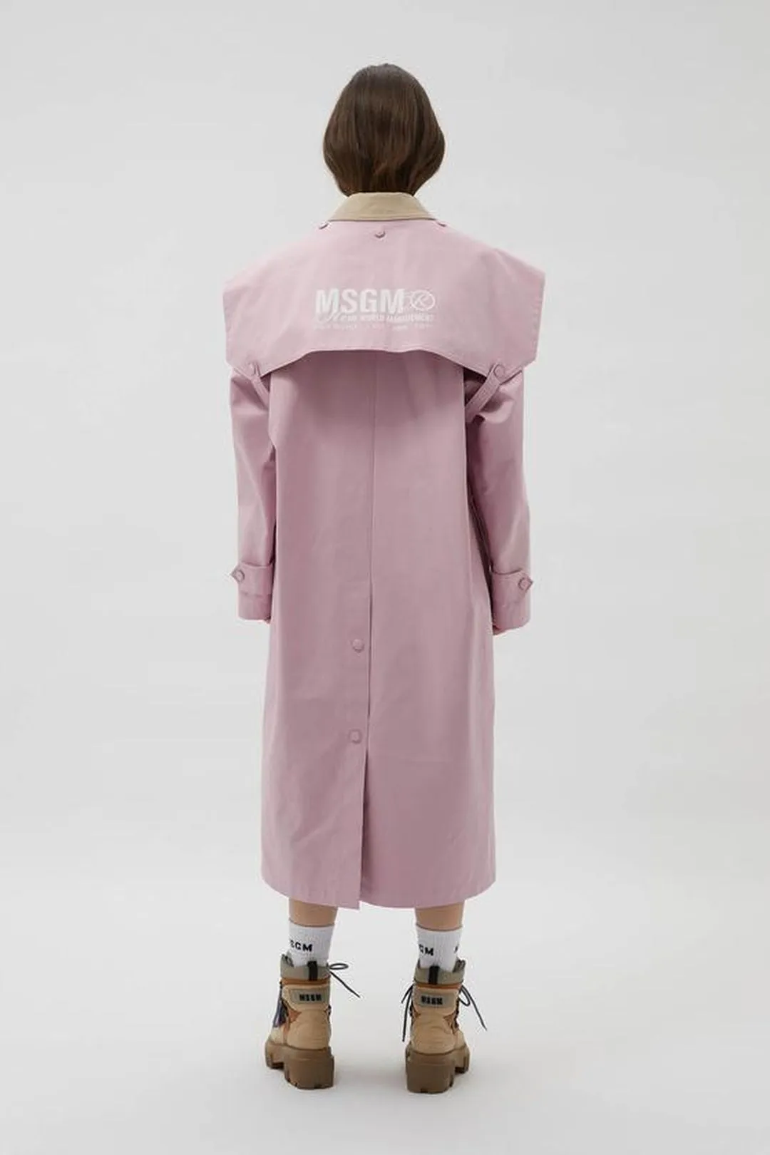 Cape Shoulder Cotton Trench Coat
