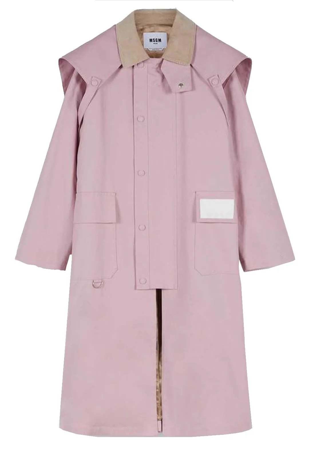 Cape Shoulder Cotton Trench Coat