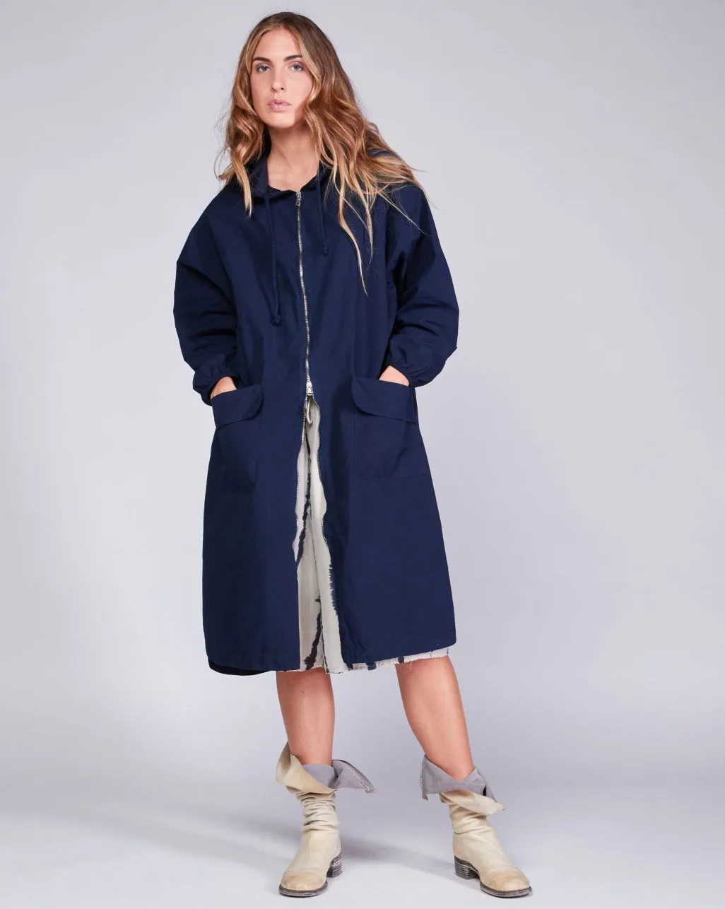 Cotton Full Zip Patch Pocket Parka