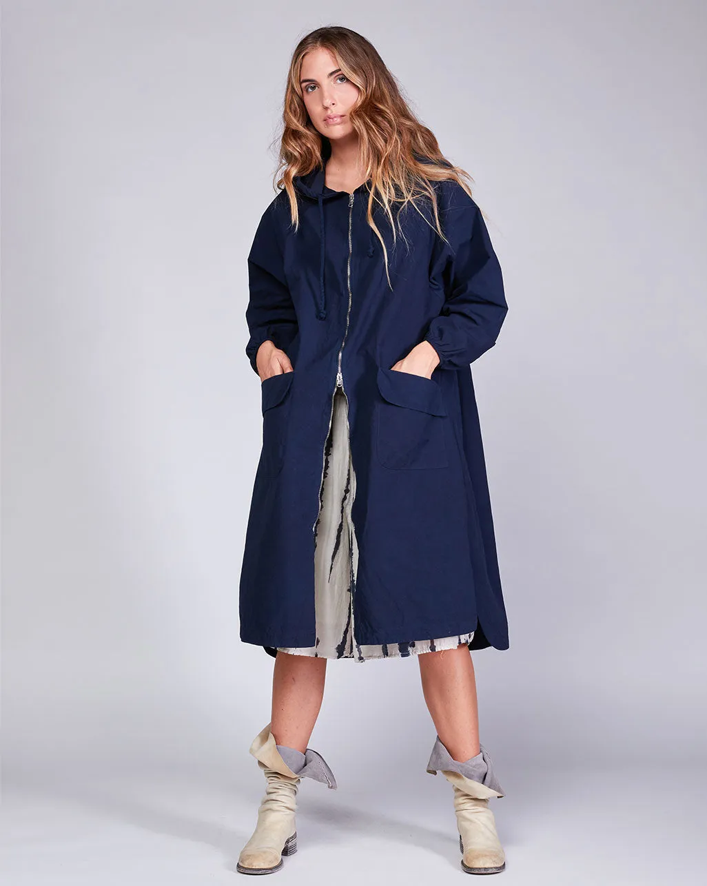 Cotton Full Zip Patch Pocket Parka