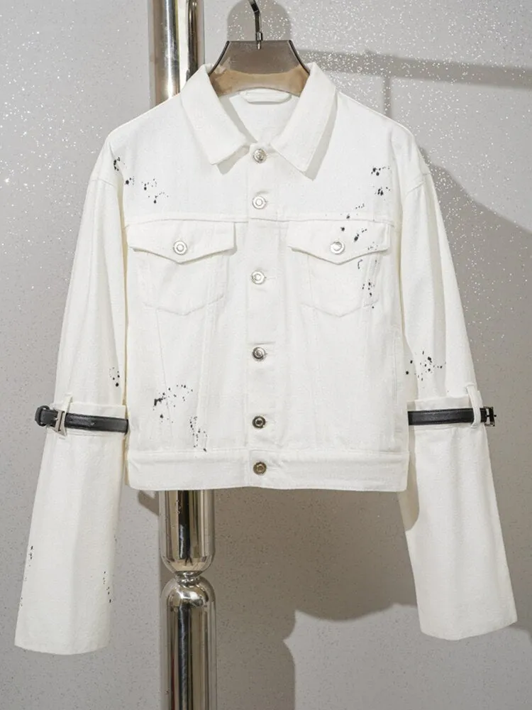 Denim Patchwork Button Jacket