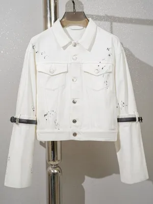 Denim Patchwork Button Jacket