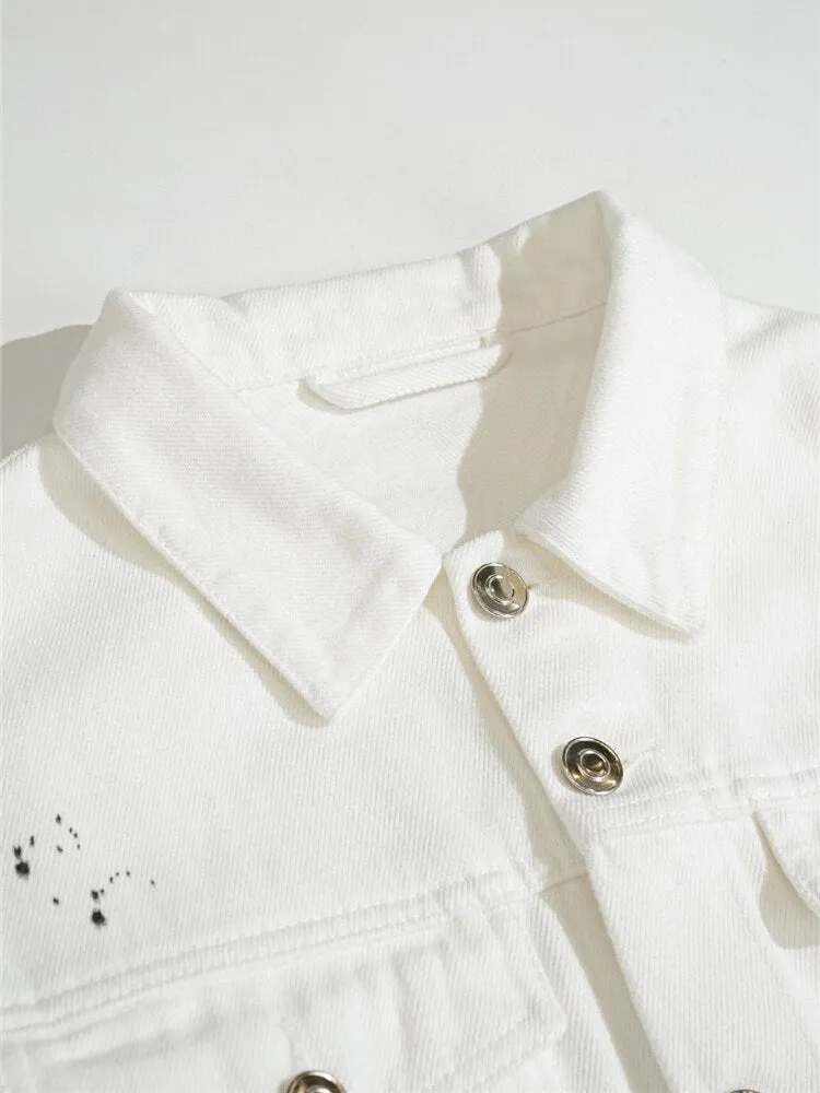 Denim Patchwork Button Jacket