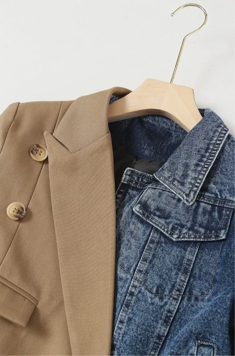 Denim Tailored Woven Blazer