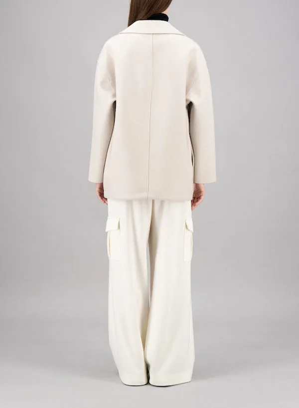 DROPPED SHOULDER JACKET - CREAM
