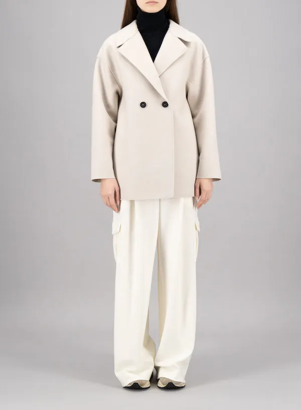 DROPPED SHOULDER JACKET - CREAM