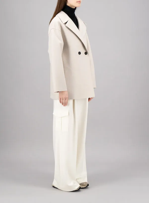 DROPPED SHOULDER JACKET - CREAM