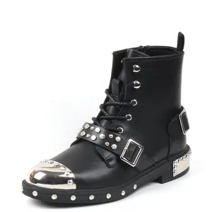 Funki Buys | Boots | Men's Leather Gothic Rivet Ankle Boots