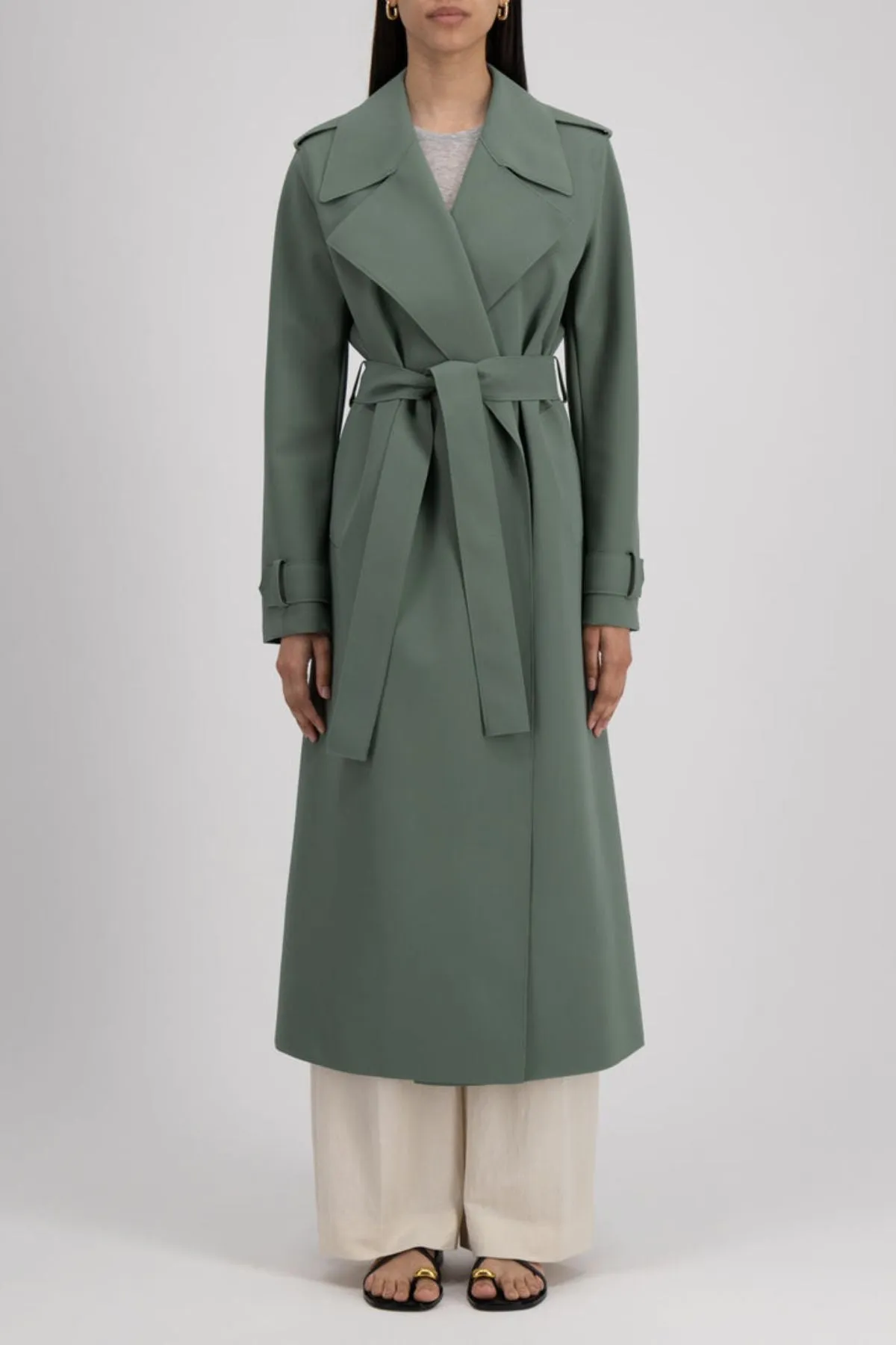 Harris Wharf Long Scuba Trench - Sage Green