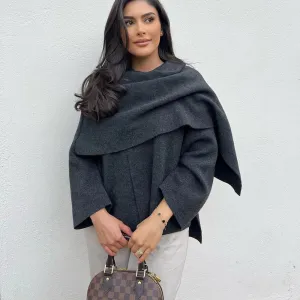 Ladies' Elegant Knit Cape Sweater Coat