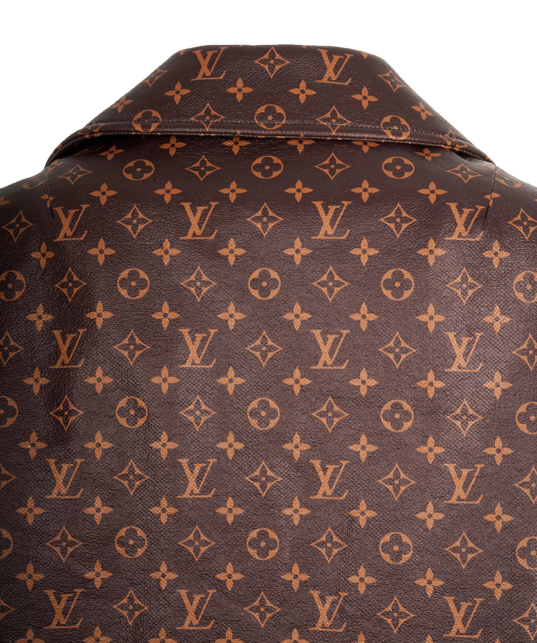 Louis Vuitton Brown & Orange Monogram Leather Trench Coat ABL0065