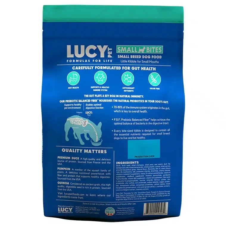 Lucy Pet Foods™ Grain-free Duck, Pumpkin & Quinoa Small Bites Dog Food