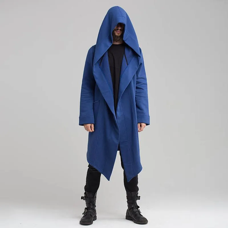 Men's Long Cardigan Cape Coat Hooded Coat 95926752U