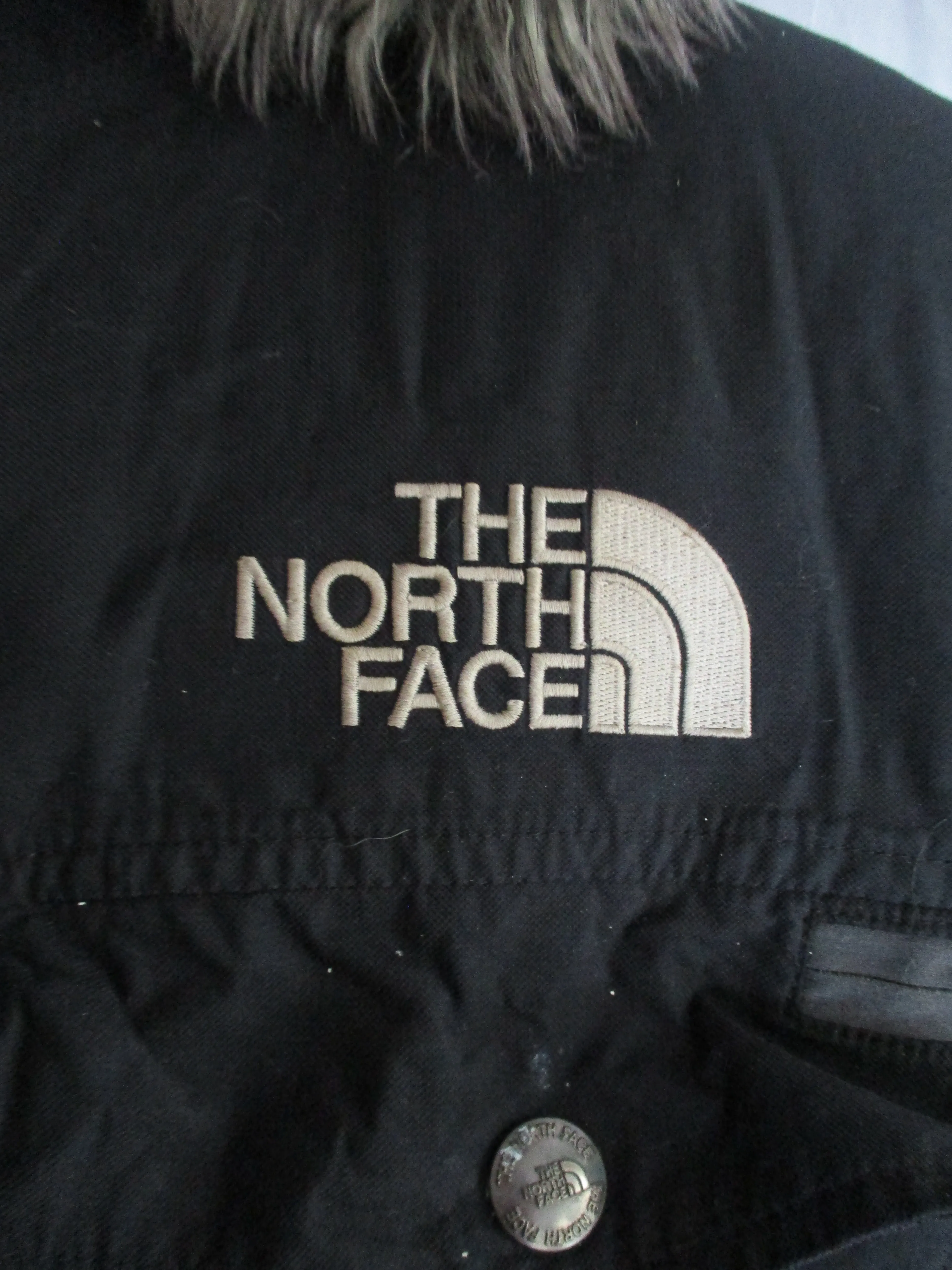 MENS THE NORTH FACE HYVENT Jacket Coat Winter Hood Fur Down Puffer Ski BLACK XXL