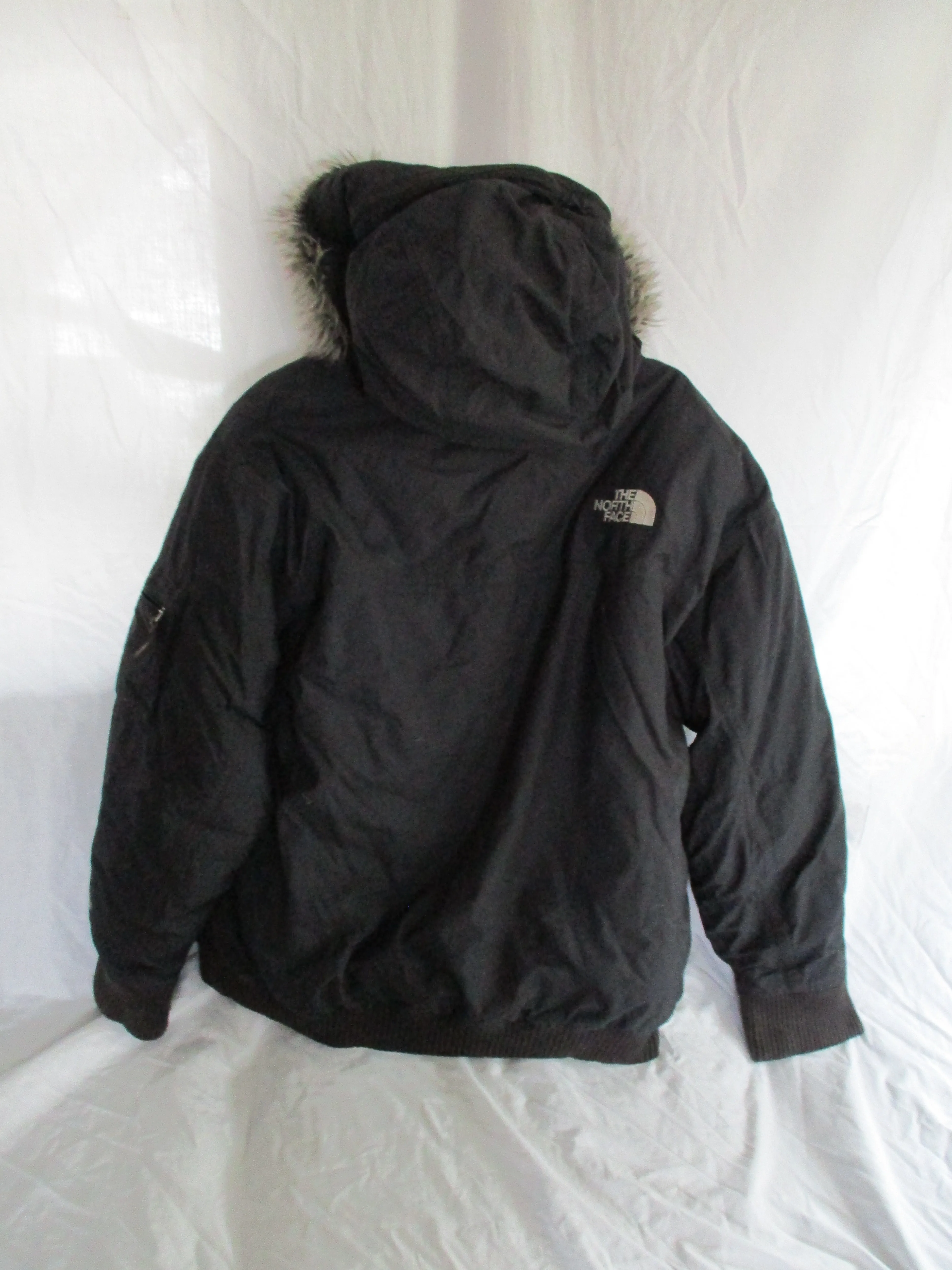 MENS THE NORTH FACE HYVENT Jacket Coat Winter Hood Fur Down Puffer Ski BLACK XXL