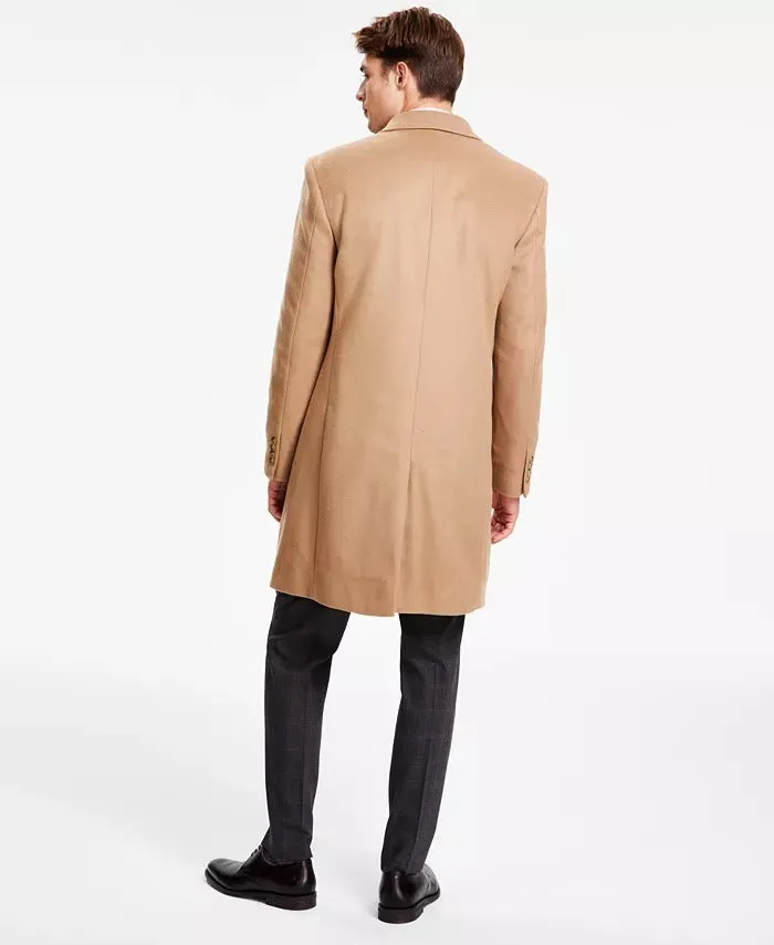 Michael Kors Men's Classic Fit Luxury Wool Cashmere Blend Overcoat 42S Camel Brown