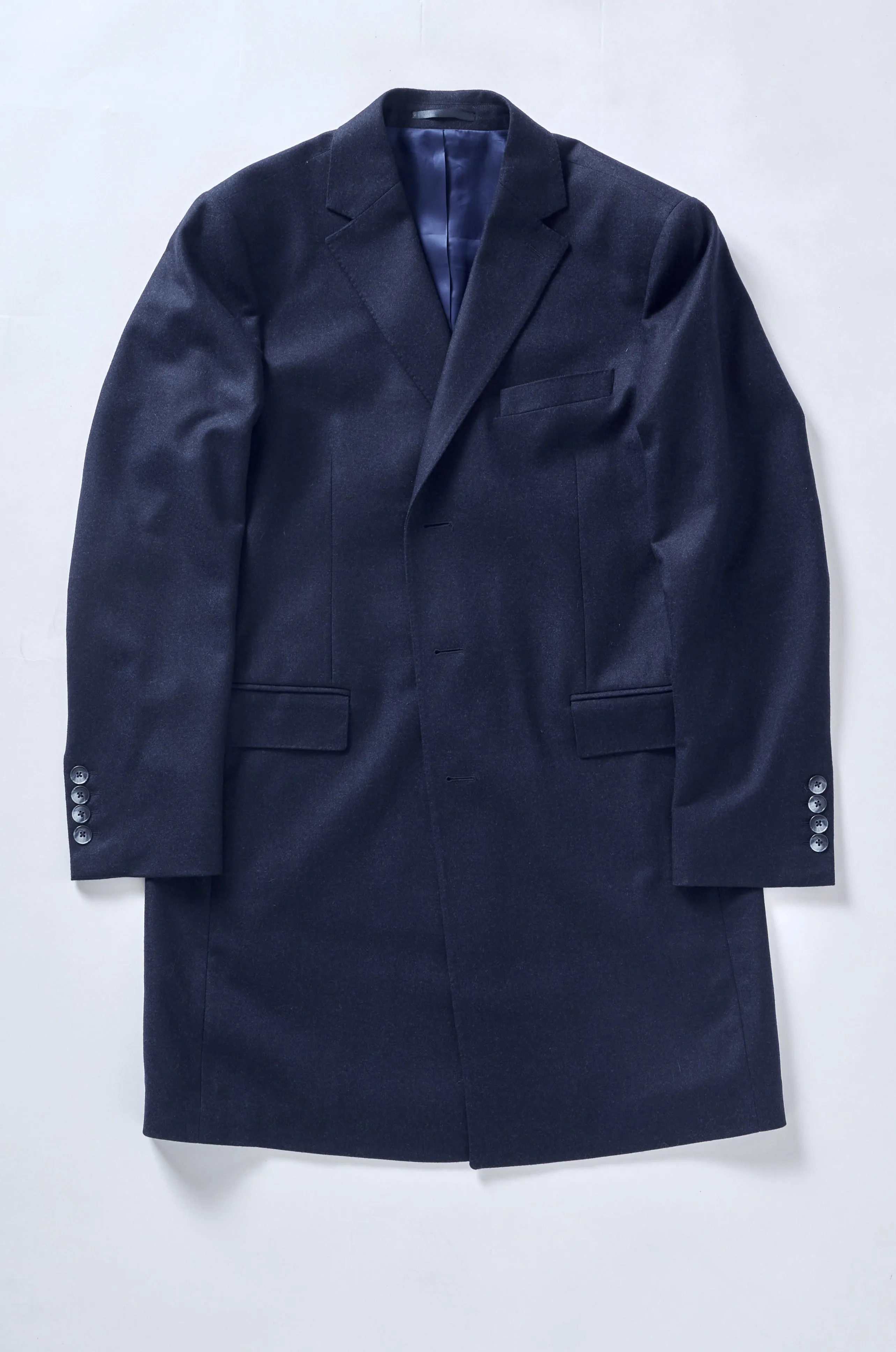Navy Wool Overcoat
