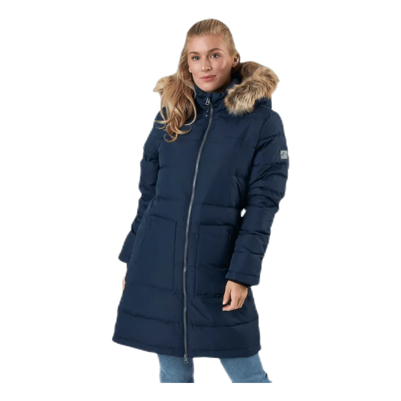 Paranaque Long Down Parka Jacket Blue