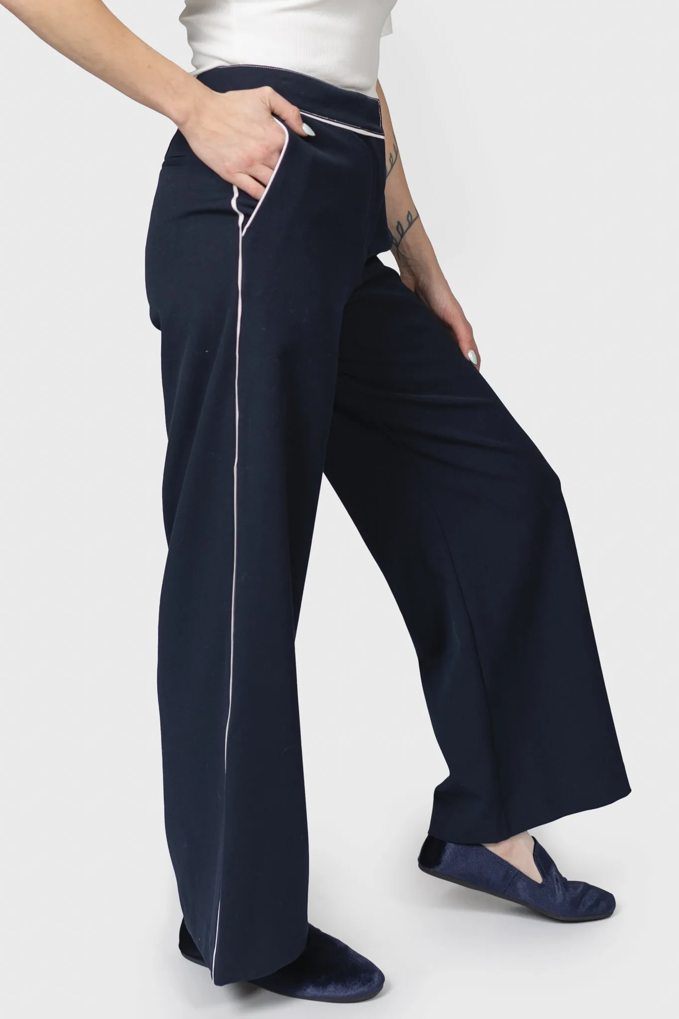 Peacoat Navy Wide Leg Lincoln Pant