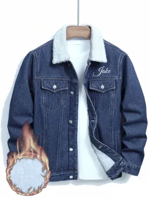Personalized Men's Winter Denim Jacket