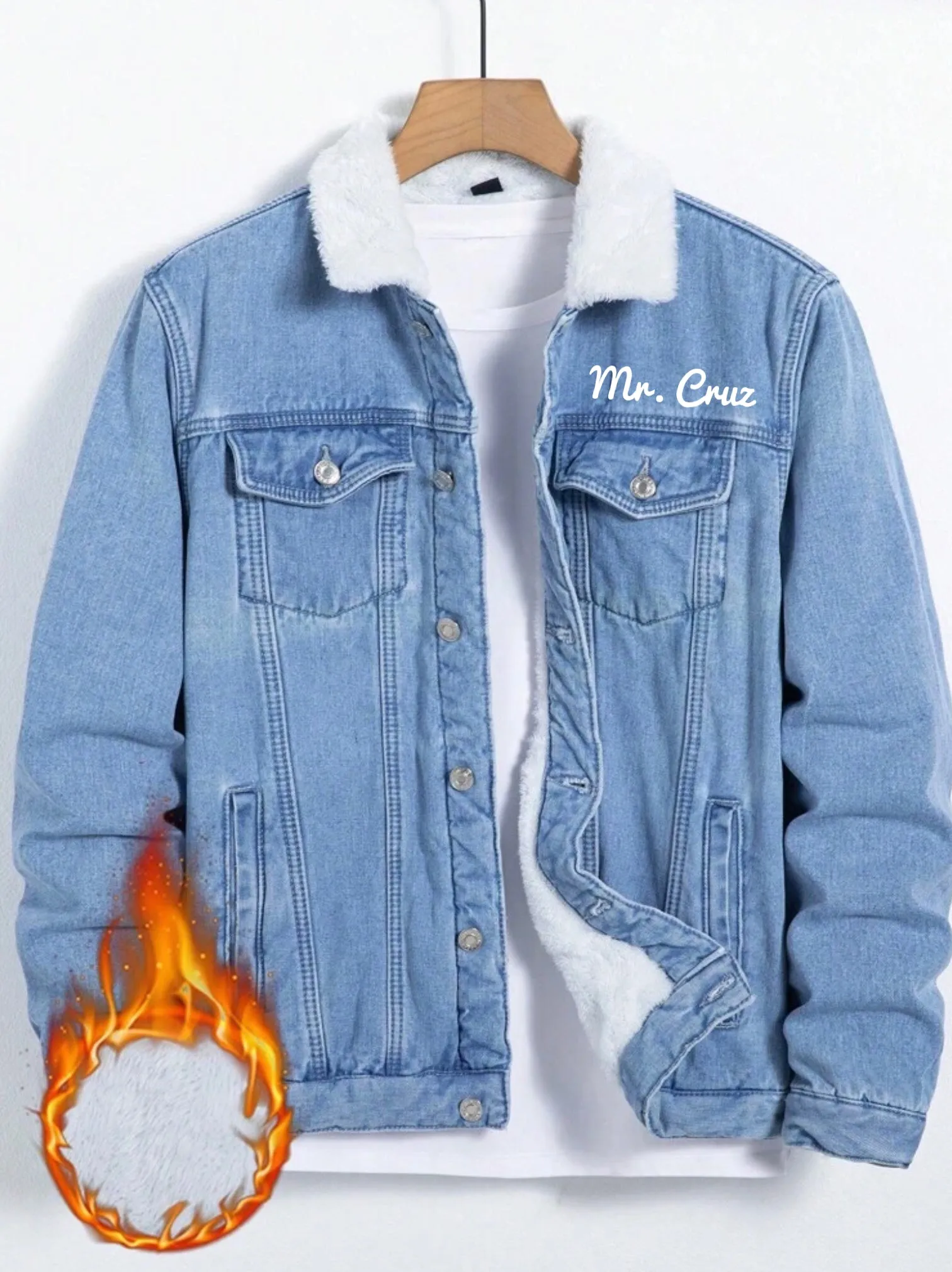Personalized Men's Winter Denim Jacket