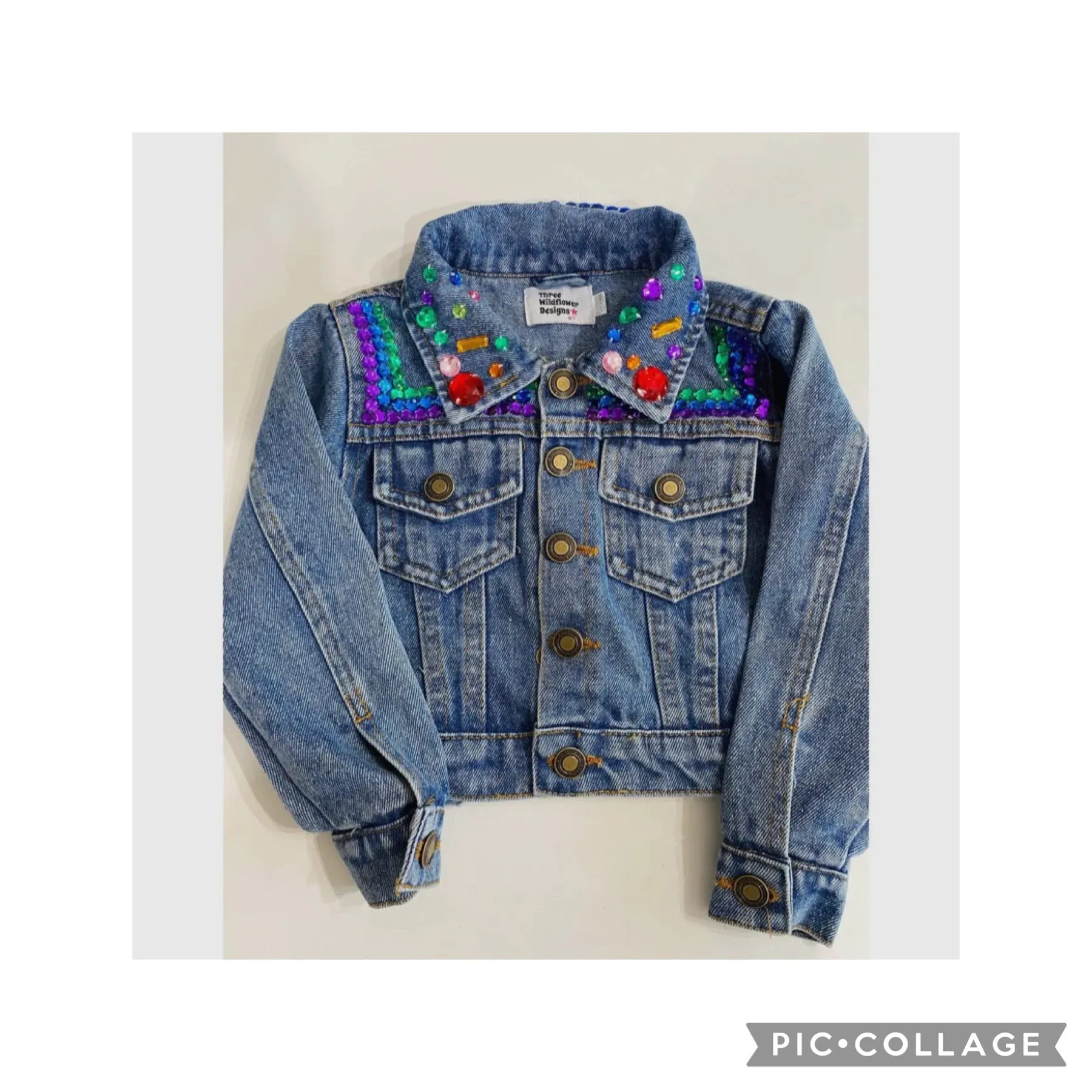 Rainbow Denim w/ Rhinestones