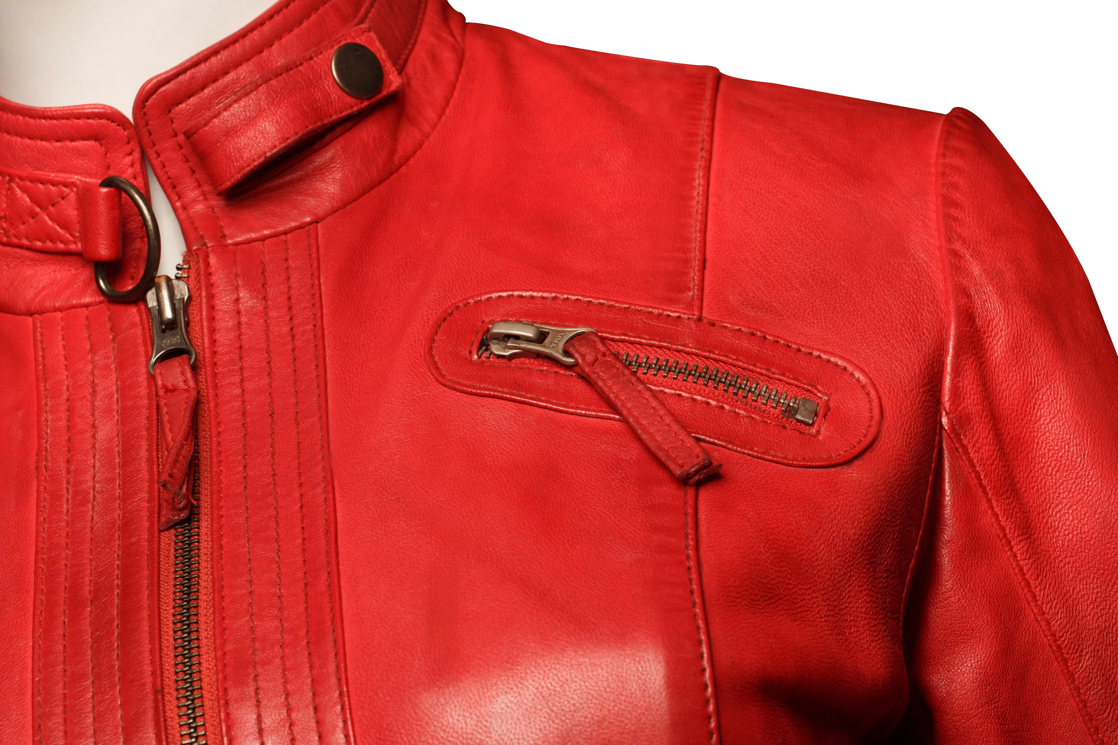 Red: Phoenix Women's Leather Jacket
