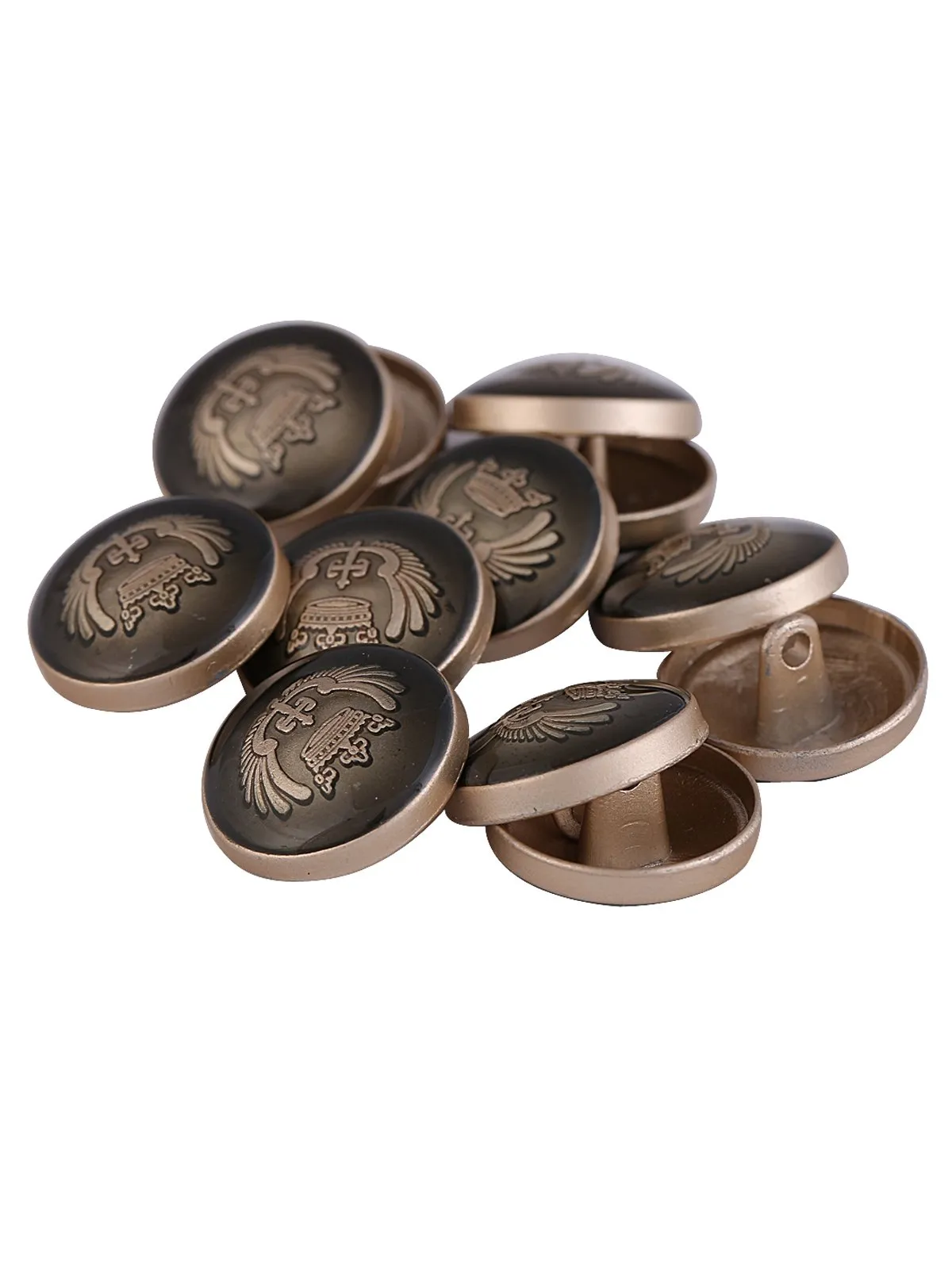 Round Shape Engraved Design Lamination Shank Metal Button