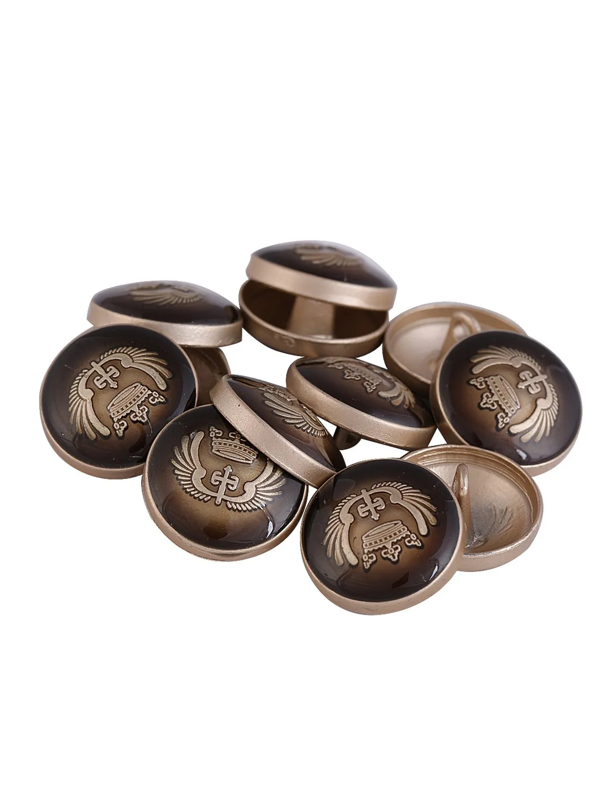 Round Shape Engraved Design Lamination Shank Metal Button