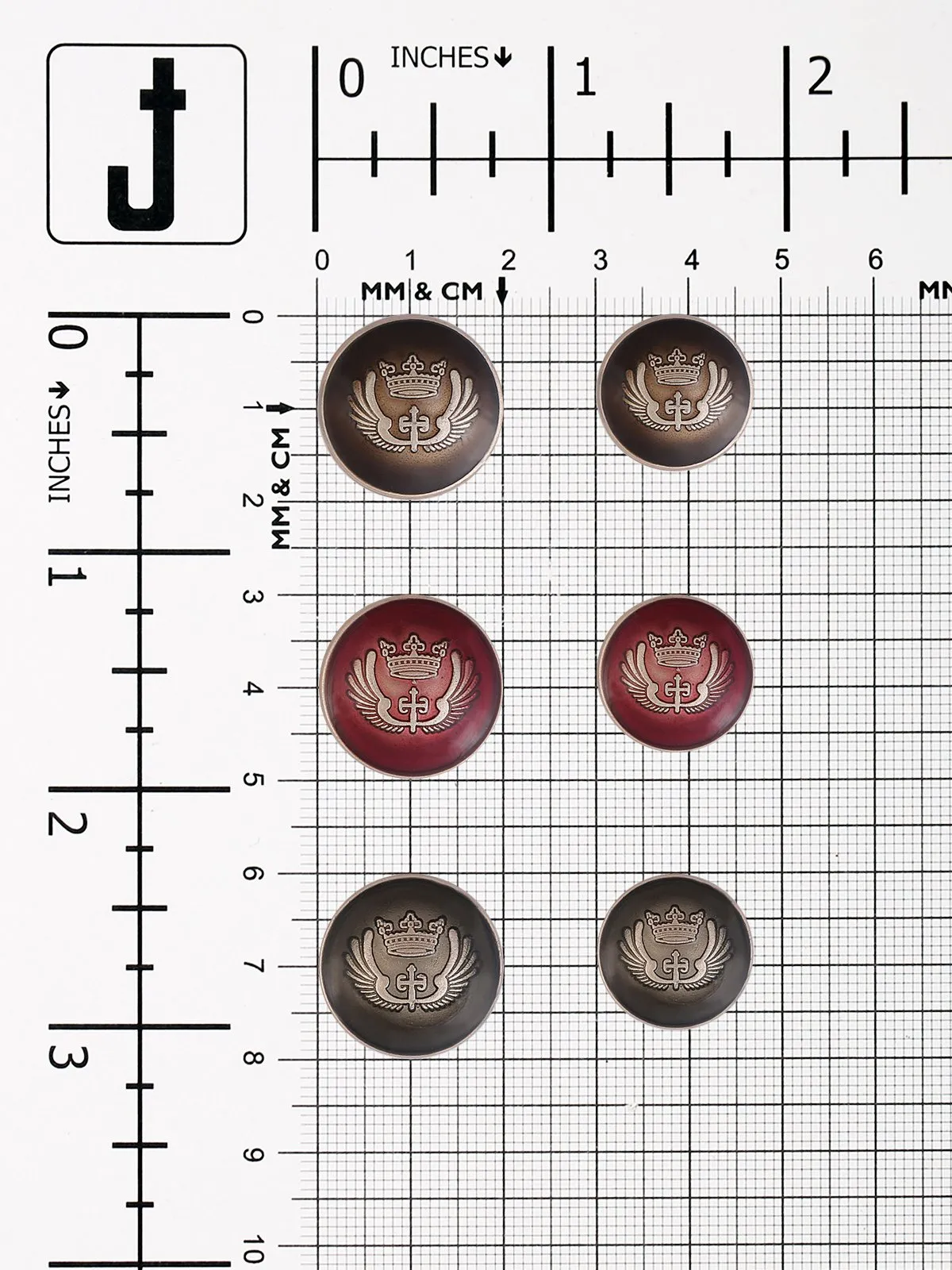 Round Shape Engraved Design Lamination Shank Metal Button