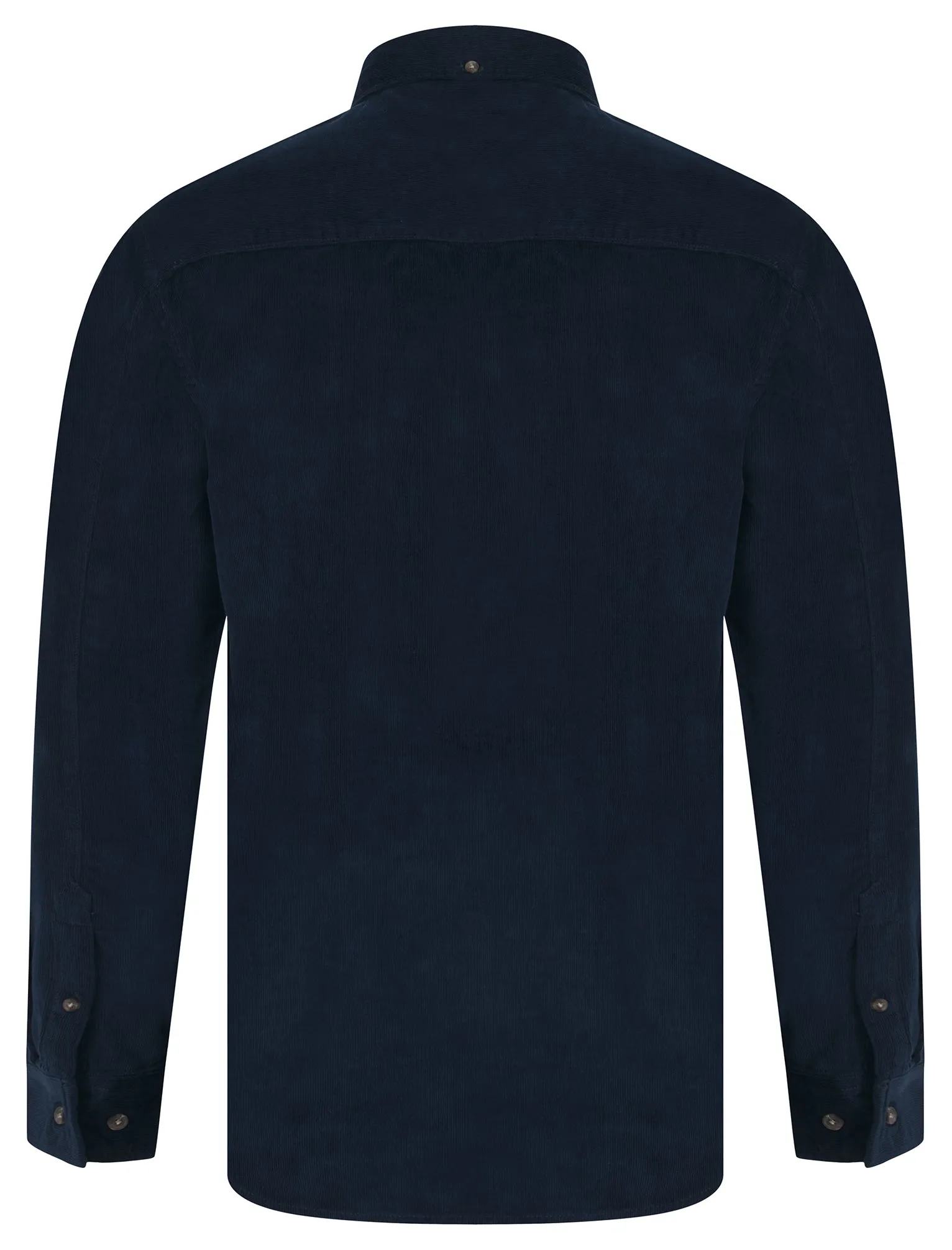 Salton Needlecord Corduroy Cotton Long Sleeve Button Down Collar Shirt In Peacoat Navy - Tokyo Laundry